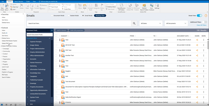 Deltek PIM_Search Outlook Folder